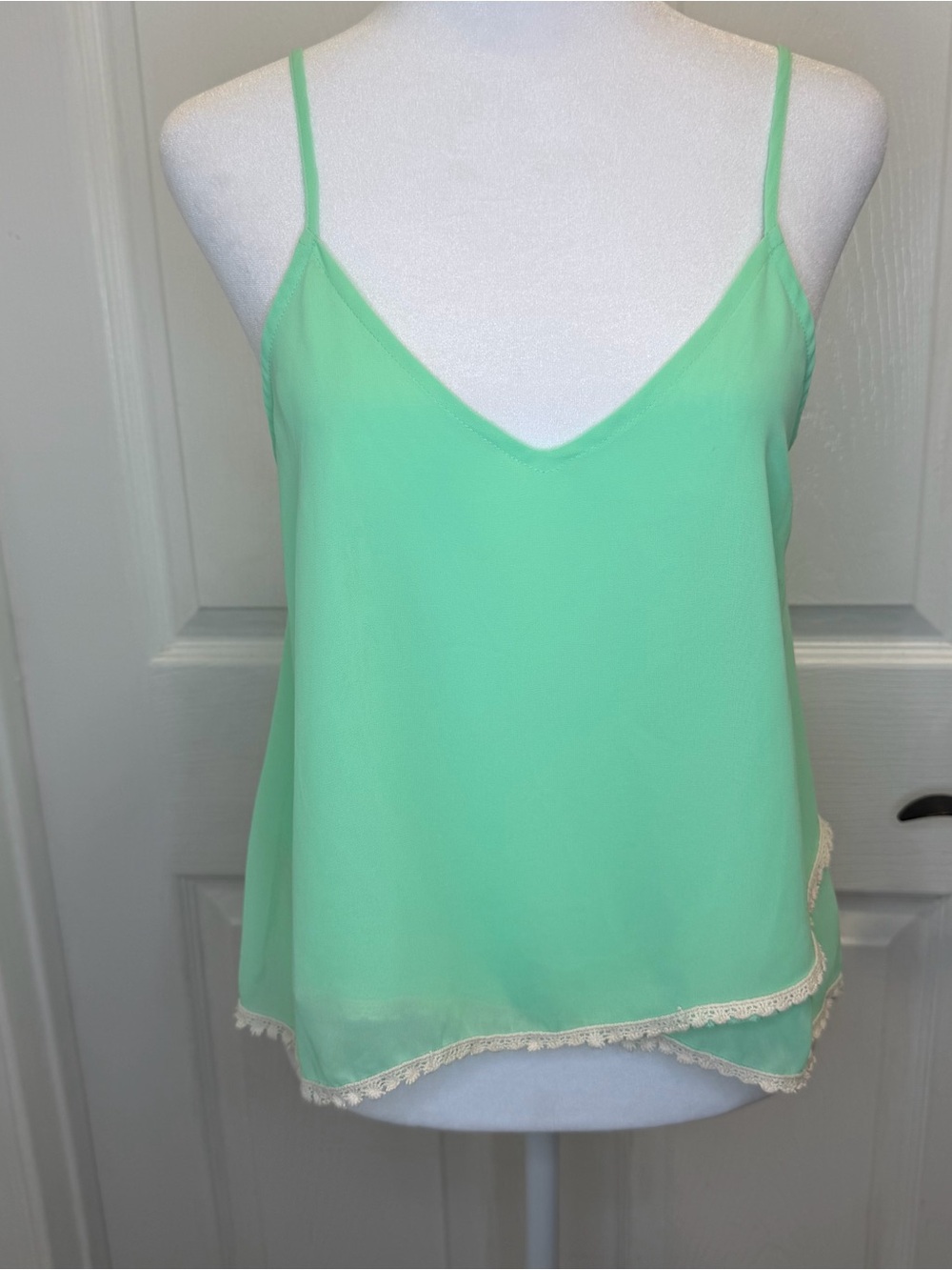 Lush Mint Green V-Neck Spaghetti Strap Camisole